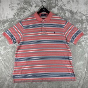 Vintage Polo Ralph Lauren Utility Striped Polo Shirt Pony Mens Size 2XB Big